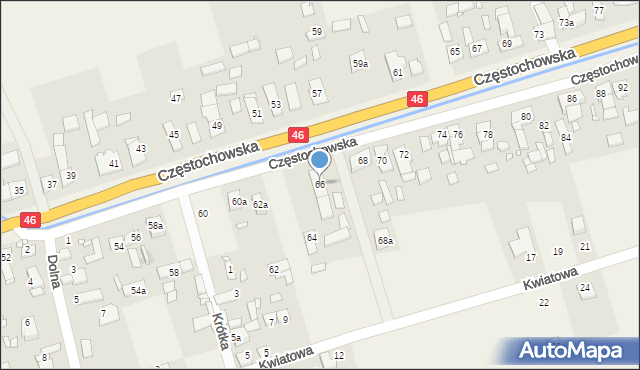 Grodziec, Częstochowska, 66, mapa Grodziec