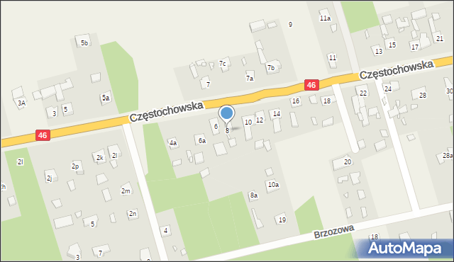 Grodziec, Częstochowska, 8, mapa Grodziec