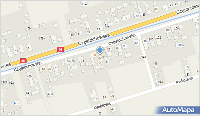 Grodziec, Częstochowska, 82, mapa Grodziec