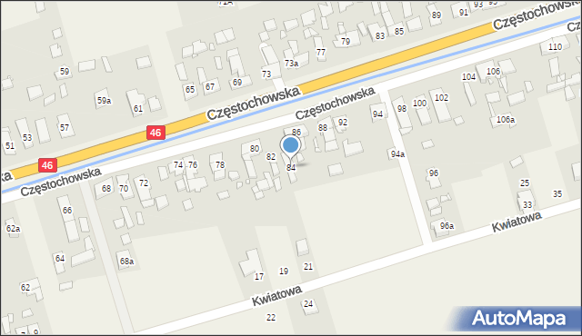 Grodziec, Częstochowska, 84, mapa Grodziec