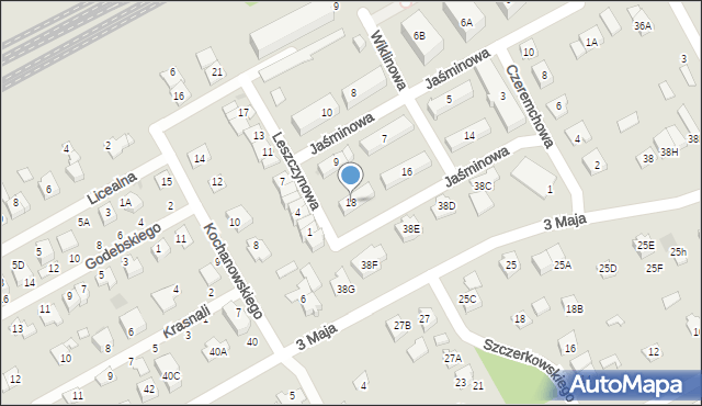 Grodzisk Mazowiecki, Czeremchowa, 18, mapa Grodzisk Mazowiecki