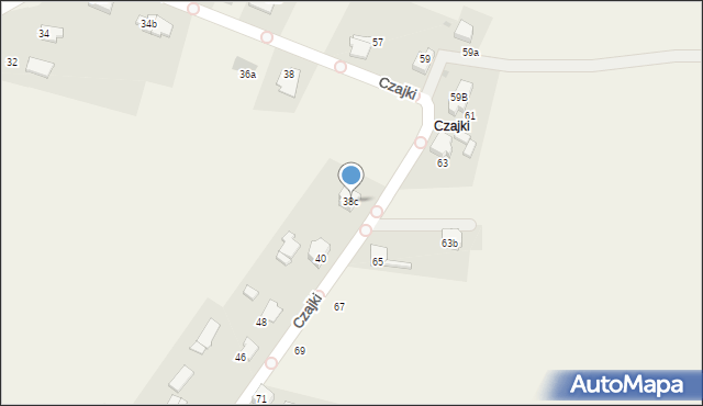 Grojec, Czajki, 38c, mapa Grojec