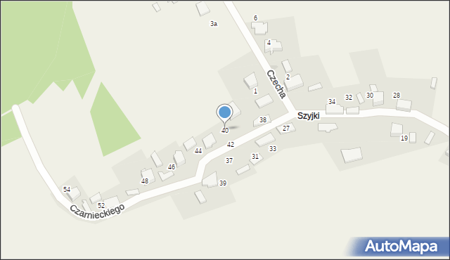 Gromiec, Czarnieckiego Stefana, hetm., 40, mapa Gromiec