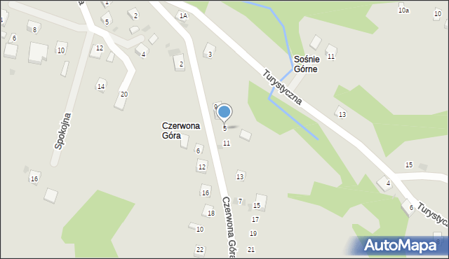 Grybów, Czerwona Góra, 5, mapa Grybów