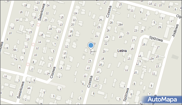 Hajnówka, Czeska, 17, mapa Hajnówka