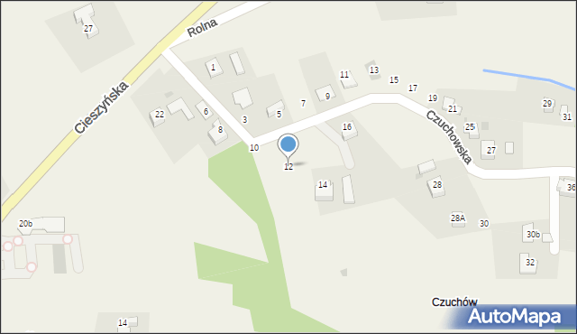 Hażlach, Czuchowska, 12, mapa Hażlach
