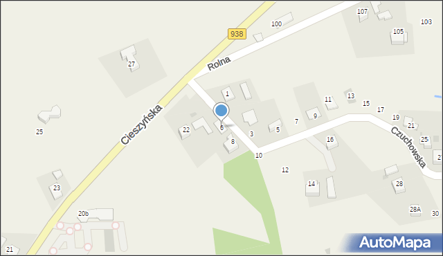 Hażlach, Czuchowska, 6, mapa Hażlach