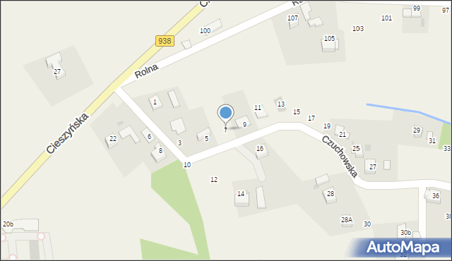 Hażlach, Czuchowska, 7, mapa Hażlach