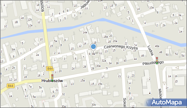 Hrubieszów, Czerwonego Krzyża, 9a, mapa Hrubieszów