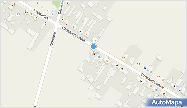 Iwanowice Duże, Częstochowska, 14, mapa Iwanowice Duże