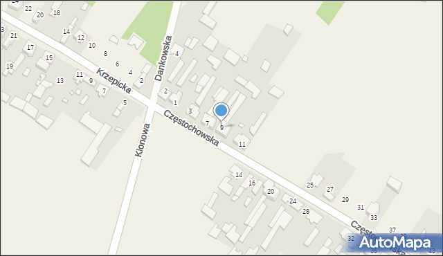 Iwanowice Duże, Częstochowska, 9, mapa Iwanowice Duże