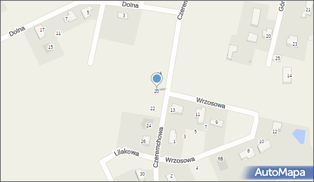Jagatowo, Czeremchowa, 20, mapa Jagatowo