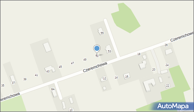 Jakubowice Konińskie-Kolonia, Czeremchowa, 51, mapa Jakubowice Konińskie-Kolonia