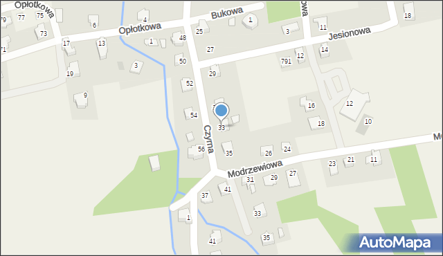 Jasienica, Czyrna, 33, mapa Jasienica