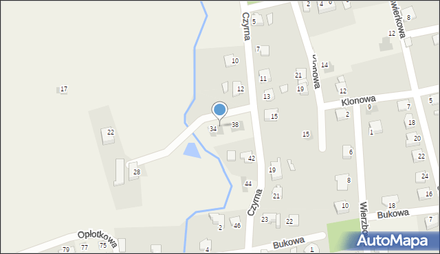 Jasienica, Czyrna, 36, mapa Jasienica