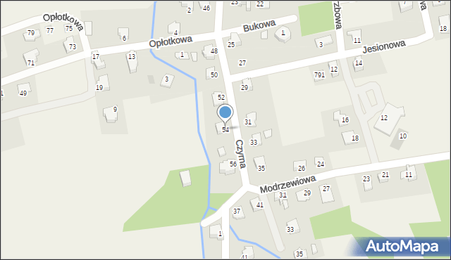 Jasienica, Czyrna, 54, mapa Jasienica