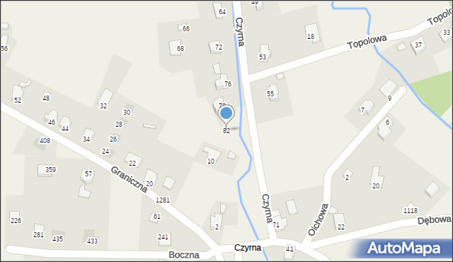 Jasienica, Czyrna, 82, mapa Jasienica