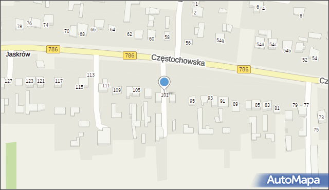 Jaskrów, Częstochowska, 101, mapa Jaskrów