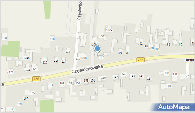 Jaskrów, Częstochowska, 104, mapa Jaskrów