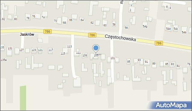 Jaskrów, Częstochowska, 105, mapa Jaskrów