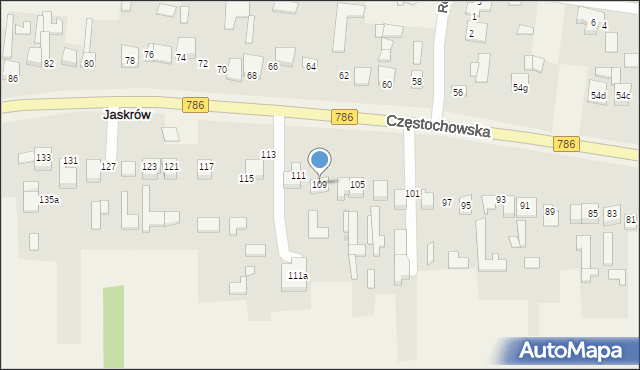 Jaskrów, Częstochowska, 109, mapa Jaskrów