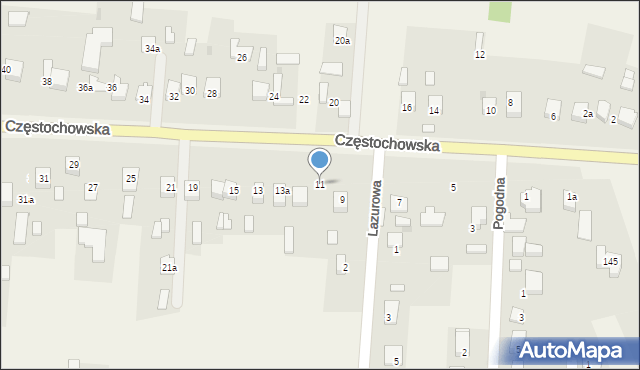 Jaskrów, Częstochowska, 11, mapa Jaskrów