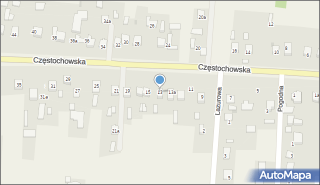 Jaskrów, Częstochowska, 13, mapa Jaskrów