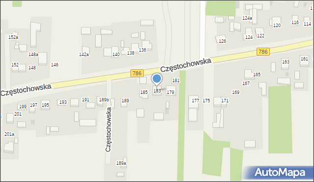 Jaskrów, Częstochowska, 183, mapa Jaskrów