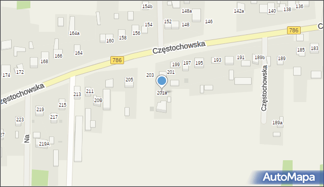 Jaskrów, Częstochowska, 201a, mapa Jaskrów