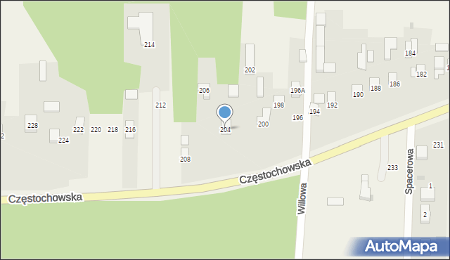 Jaskrów, Częstochowska, 204, mapa Jaskrów