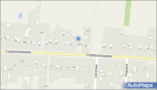 Jaskrów, Częstochowska, 22, mapa Jaskrów