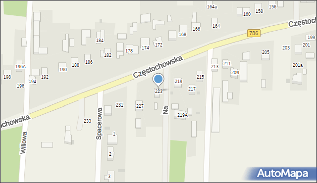 Jaskrów, Częstochowska, 223, mapa Jaskrów