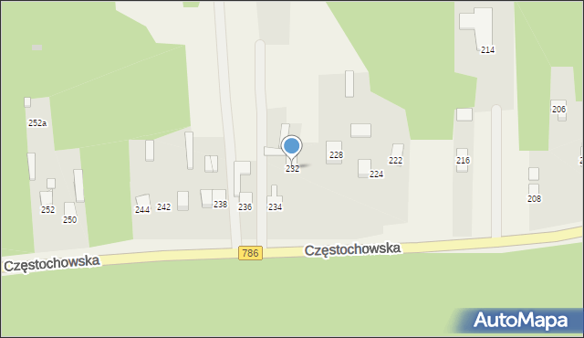 Jaskrów, Częstochowska, 232, mapa Jaskrów