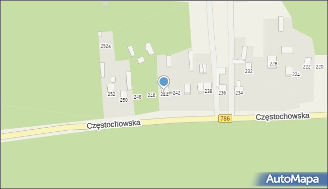 Jaskrów, Częstochowska, 244, mapa Jaskrów