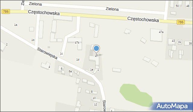 Jaskrów, Częstochowska, 47, mapa Jaskrów