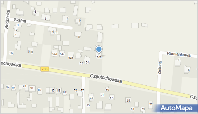 Jaskrów, Częstochowska, 52a, mapa Jaskrów