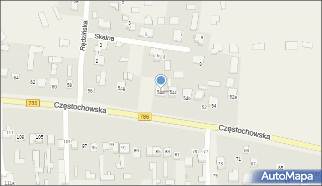 Jaskrów, Częstochowska, 54d, mapa Jaskrów