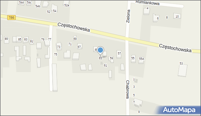 Jaskrów, Częstochowska, 63, mapa Jaskrów