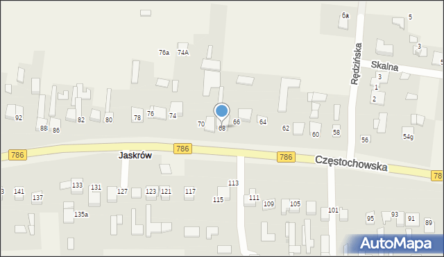 Jaskrów, Częstochowska, 68, mapa Jaskrów