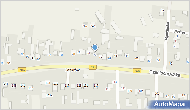 Jaskrów, Częstochowska, 72, mapa Jaskrów