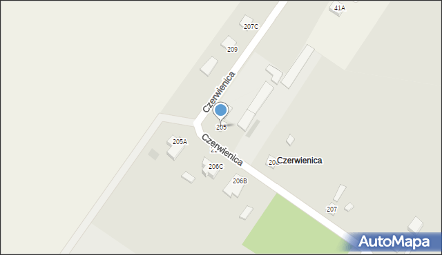 Jastrząb, Czerwienica, 205, mapa Jastrząb