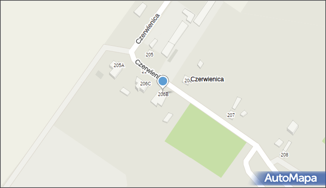 Jastrząb, Czerwienica, 206B, mapa Jastrząb