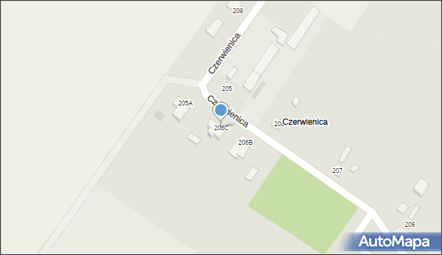 Jastrząb, Czerwienica, 206C, mapa Jastrząb