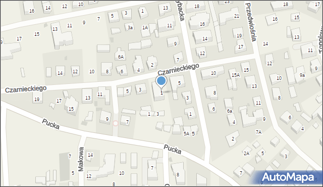 Jastrzębia Góra, Czarnieckiego Stefana, hetm., 1, mapa Jastrzębia Góra