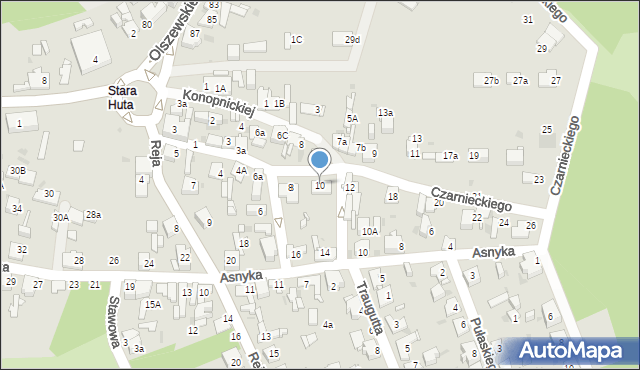 Jaworzno, Czarnieckiego Stefana, hetm., 10, mapa Jaworzno