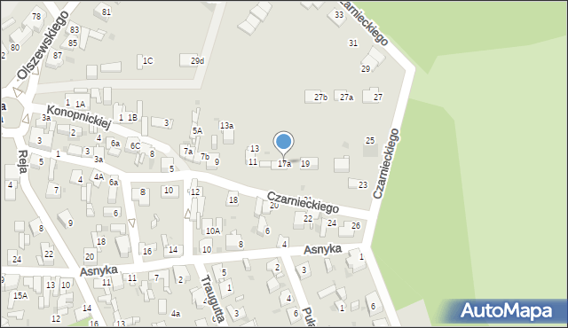 Jaworzno, Czarnieckiego Stefana, hetm., 17a, mapa Jaworzno