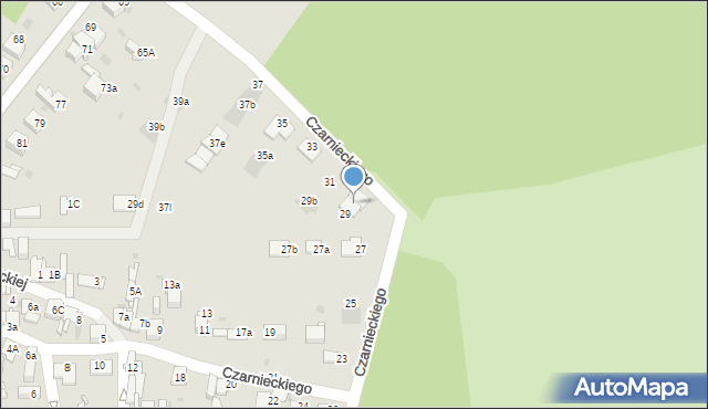 Jaworzno, Czarnieckiego Stefana, hetm., 29a, mapa Jaworzno