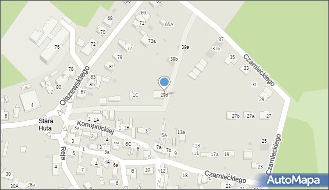Jaworzno, Czarnieckiego Stefana, hetm., 29d, mapa Jaworzno