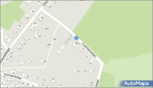 Jaworzno, Czarnieckiego Stefana, hetm., 35, mapa Jaworzno