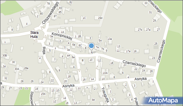 Jaworzno, Czarnieckiego Stefana, hetm., 5, mapa Jaworzno